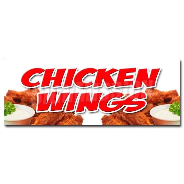 CHICKEN WINGSDECAL sticker crispy spicy buffalo hot dipping sauce, D-36 Chicken Wings